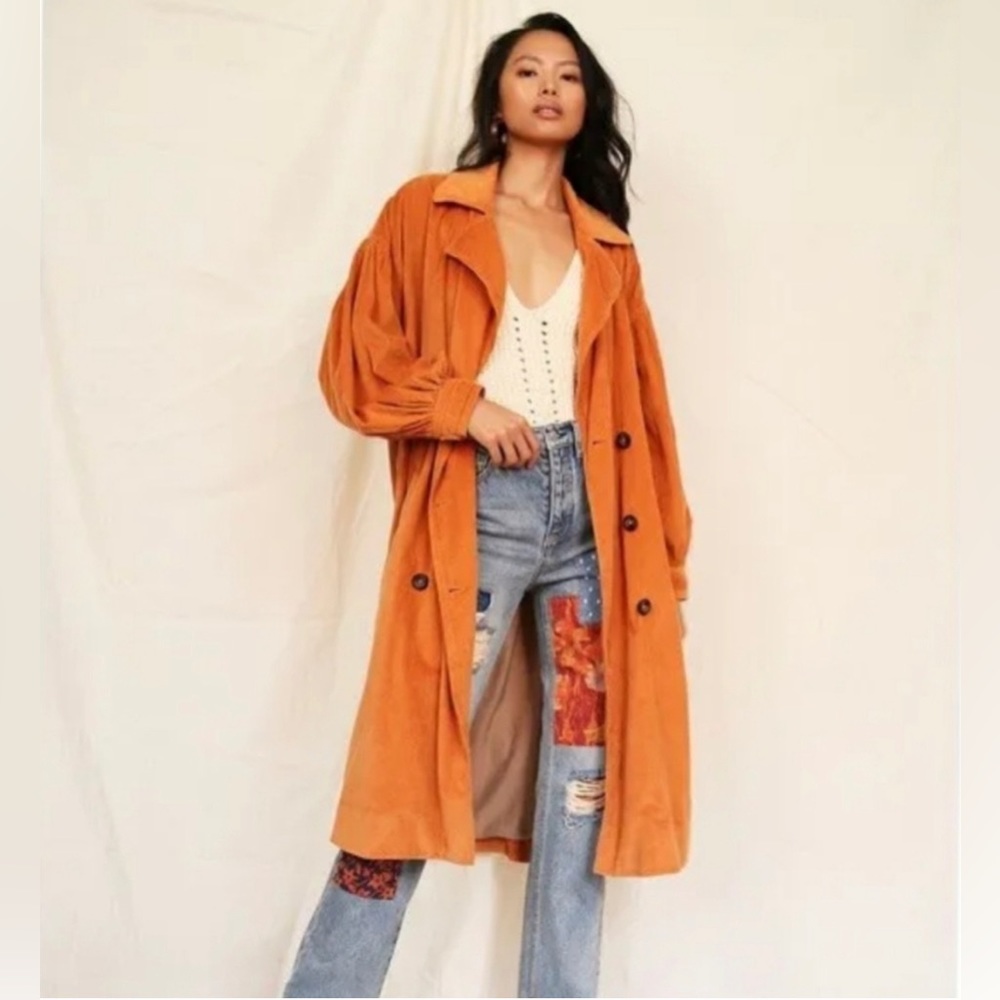 Free People Jenna Cord Trenchcoat
